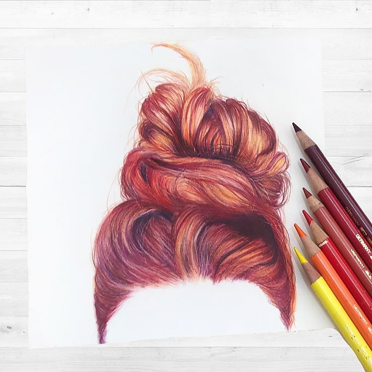 RED BUN HAIRSTYLE