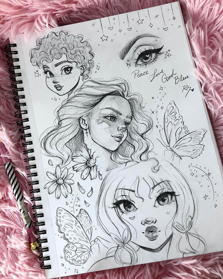 Three Girl Sketches